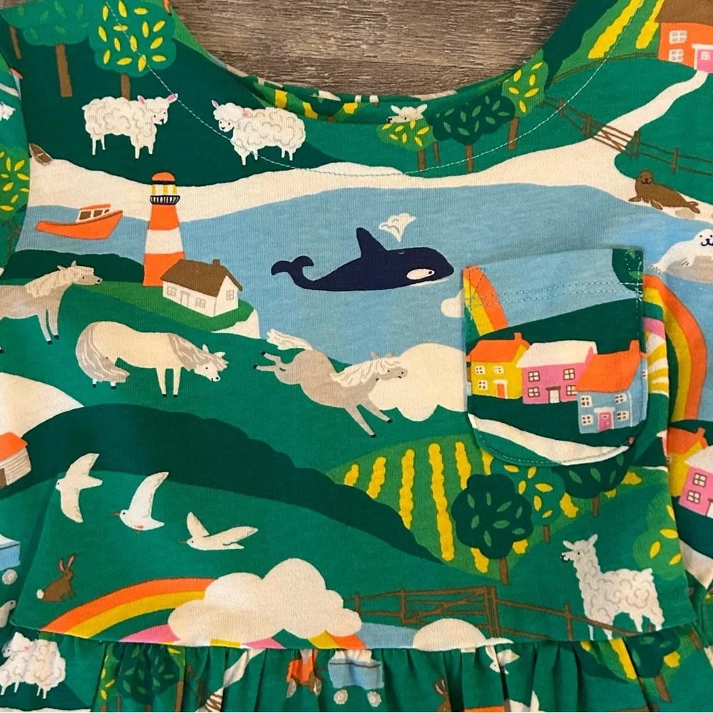 Mini Boden Rainbows and Whales Dress 6/7 - Picture 4 of 4